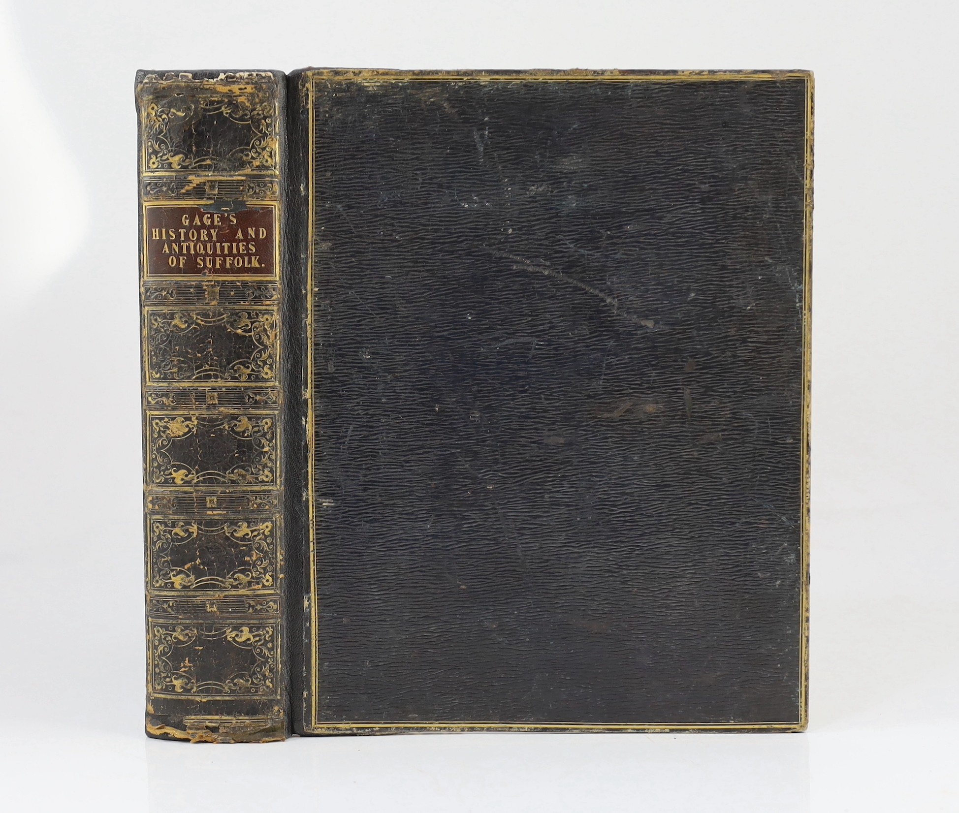 SUFFOLK: Gage, John - The History and Antiquities of Suffolk. Thingoe Hundred. 7 maps and plans (2 with outline colour, 1 pictorial), 27 plates (4 tinted), 2 mezzotint portraits, some full-page pedigrees and text engravi